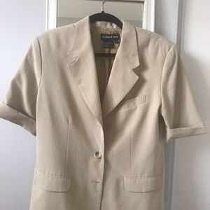Short sleeve creme tan blazer